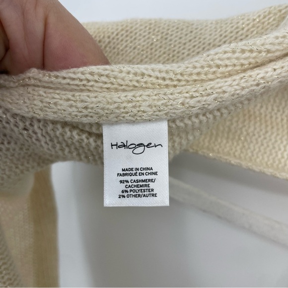 Halogen Cashmere blend cream gold infinity scarf - Picture 2 of 5